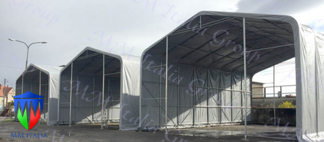 Tendostruttura 6,0 x 12,0 x 4,0 mt telo in Pvc 550 gr. mq. - Foto 6