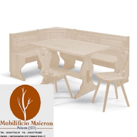 Mobili Rustici Napoli In Legno Arredamenti Country : Set Giropanca Tavolo Sedie - Foto 2