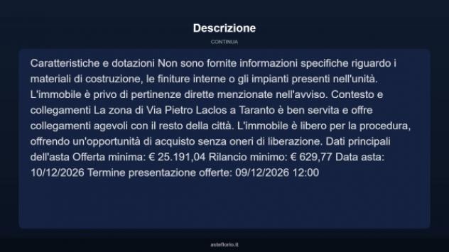 Immobile in asta di 78 m² in vendita a Taranto - Foto 6
