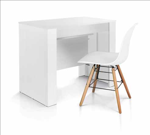 NUOVA CONSOLLE 90x50 ALLUNGABILE CON 4 ALLUNGHE 45 BIANCO SPAZZOLATO - Foto 3