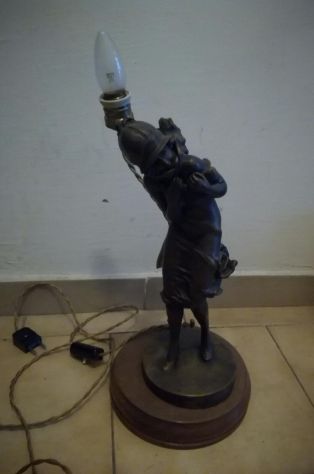 Lampada con bronzo a cera persa - Periodo art deco francese - Foto 3