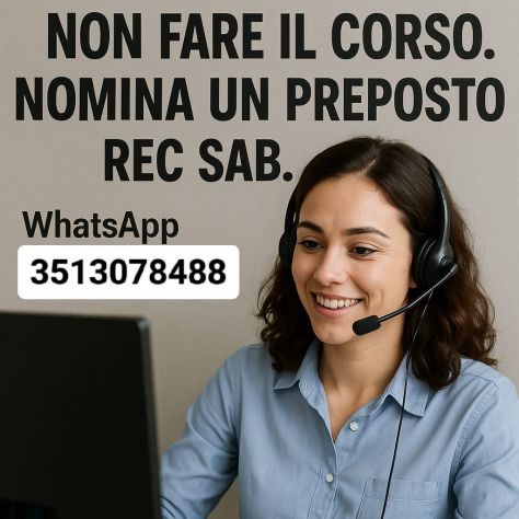 CORSO SAB - ONLINE - DVR - PREPOSTO REC SAB - HACCP