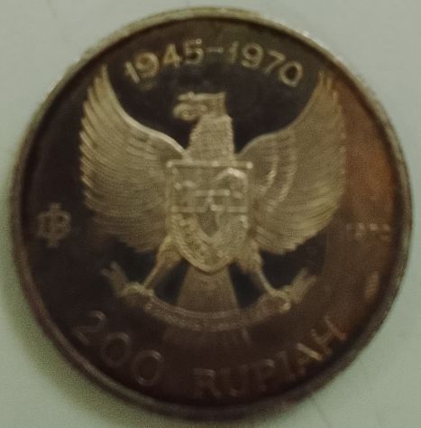 Indonesia 200 rupie 1970 argento