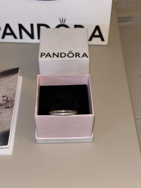 ANELLO NUOVO BELLISSIMO IN ARGENTO STERLING 925 E ZIRCONI BIANCHI”PANDORA”OR - Foto 6