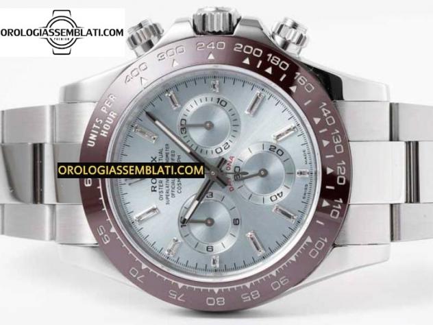 Rolex Replica DAYTONA 116506 CERAMICA MARRONE 1:1 BEST EDITION QUADRANTE BLU GHIACCIO INDICATORE IN CRISTALLO SUL BRACCIALE SS SA4130 - Foto 12