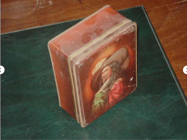 scatola latta biscotti dolci anni 40 decorata tin box metallo antica vintage - Foto 9