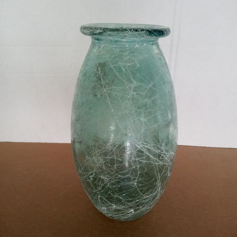 Vaso in Vetro Verde-Azzurro di forma ovoidale 31 x 27 x 12 cm. - Foto 3