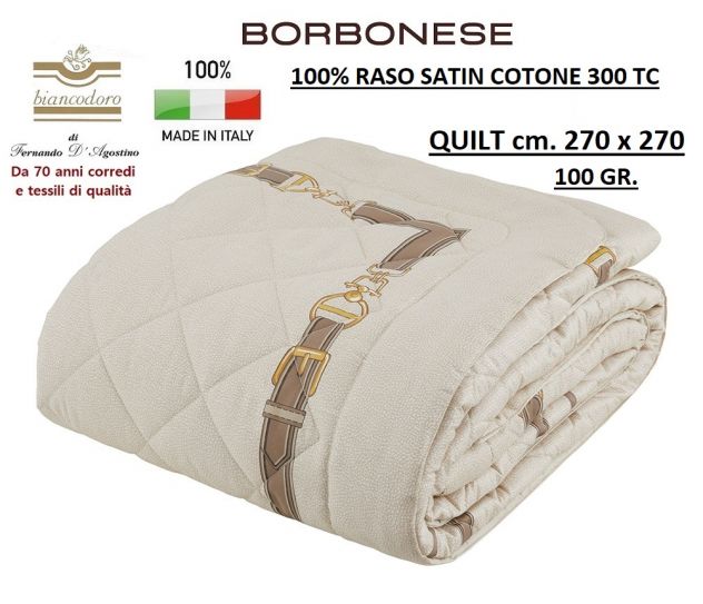 BORBONESE COPRILETTO QUILT TRAPUNTINO MATRIMONIALE CM. 270 X 270 - Foto 9