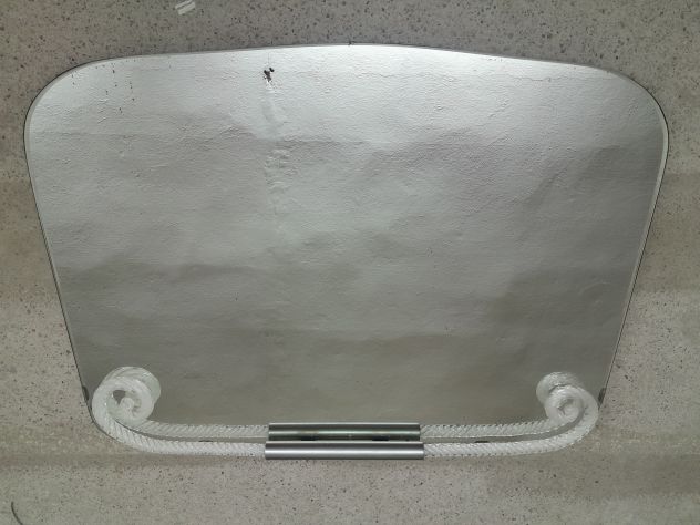 Specchio Antico Vintage Trapezoidale con inserti in vetroTorchon Murano
