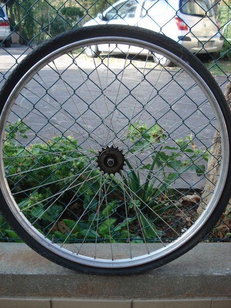 CERCHIO BICI DA 26 LARGO CM 4,5 FORSE X BICI FRENI A STECCA CON RUOTA LIBERA