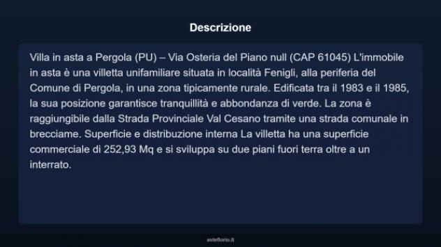 Immobile in asta di 252 m² con più di 5 locali e box auto in vendita a Pergola - Foto 4