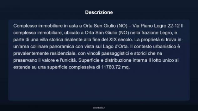 Immobile in asta di 11760 m² in vendita a Orta San Giulio - Foto 3