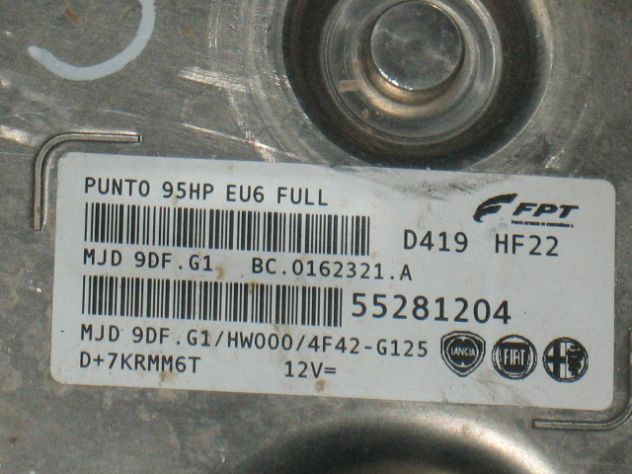55281204 ECU ALFA FIAT PUNTO EVO 95HP EU6 55281204 MJD 9DF.G1 HW000 - Foto 2