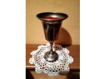 CALICE ANTICATO CON CANDELA ROSSA FUSA ALL'INTERNO ***NUOVO***