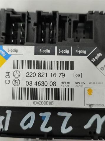 REGOLAZIONE COMFORT SEDILE DX MERCEDES Classe S W220 4° Serie 2208211679 03463008 (9905) - Foto 2