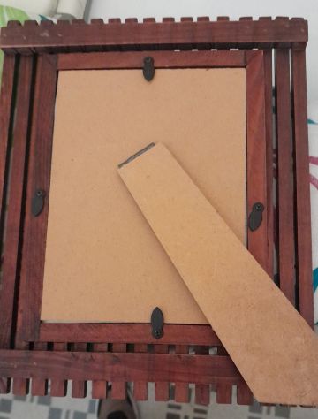 Porta foto con cornice in legno vintage anni 70 - Foto 2
