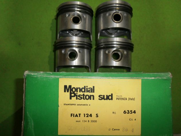 KIT PISTONI FIAT 124S MOT.B2000 CANNA 80.4 COMPLETI DI FASCE ELAST. E SPINOTTI - Foto 4