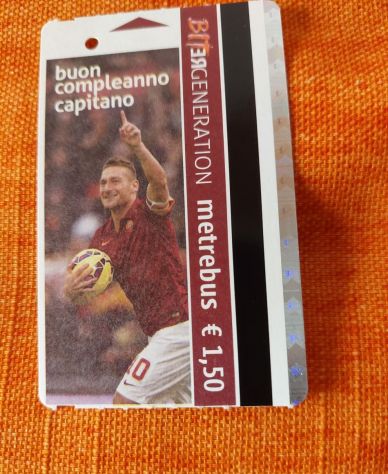 4 BIGLIETTI ATAC ROMA COMPLEANNO TOTTI 2015