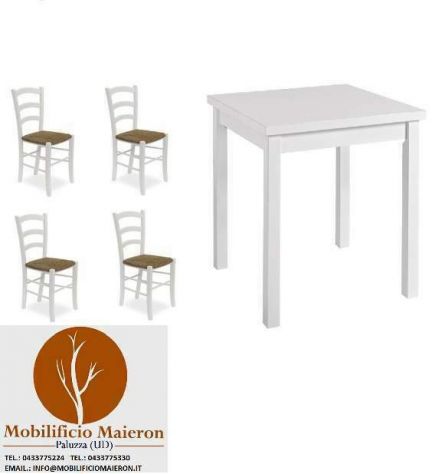 Set cod104 Tavoli 80x80 Sedie Bianche Arredo Per Bar Ristorante