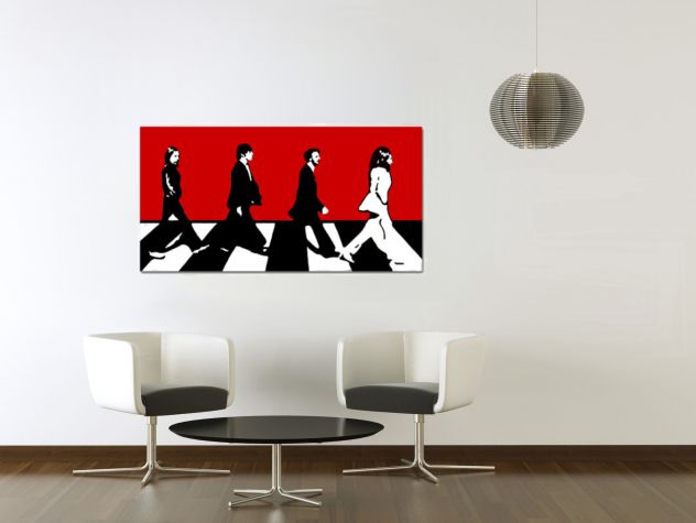 Quadro Beatles dipinto a mano pop art Arredamento