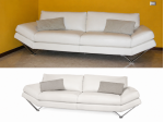 Divano Natuzzi Relevé 3 posti – Pelle pieno fiore bianca – 250 cm