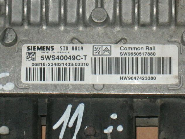 5WS40049CT ECU CITROEN 2.0 SID 801A 5WS40049C-T SW90650517880 HW9647423380 - Foto 2