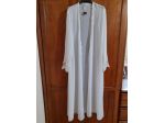 VESTAGLIA DA DONNA IN CHIFFON TRASPARENTE & SOTTOVESTE ABBINATA BIANCO PANNA S,M