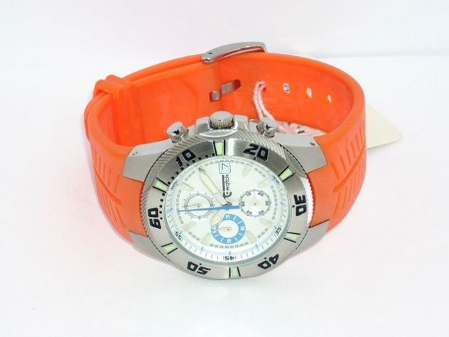 T-Watch orologio crono Adventure acciaio arancione cinturino ROTTO - Foto 3