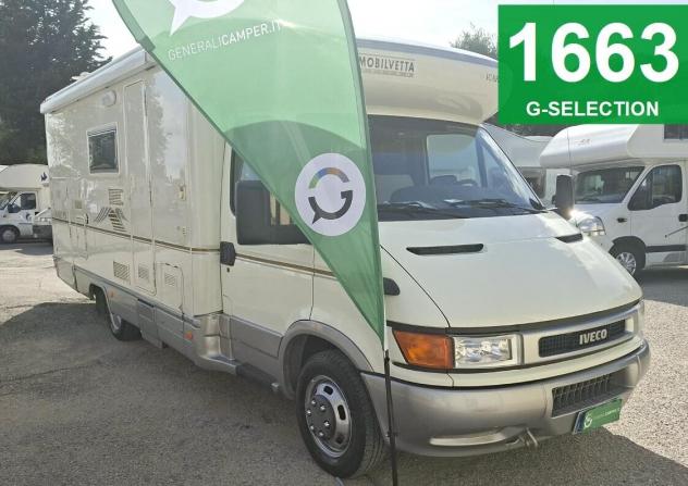 CAMPER MOBILVETTA IVECO SEMINTEGRALE GARAGE CLIMATIZZATORE FOTOVOLTAICO GEMELLATO POSTERIORE CAMPEGGIO USATI GENERALI 1663