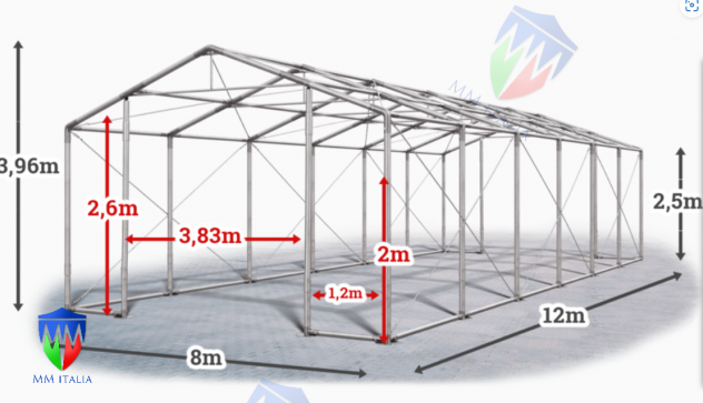 Agritunnel per magazzino deposito rimessaggio 8 x 20 x 2,5/3,59 mt. in Liguria - Foto 2