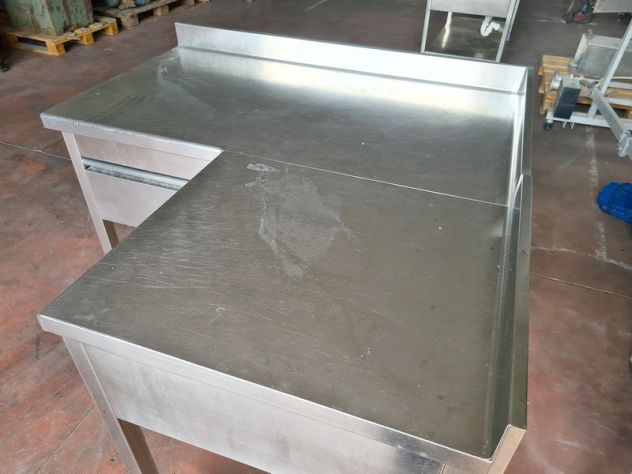tavolo inox angolare con cassetto usato - Foto 2