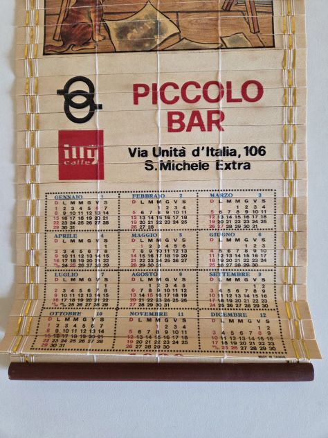 Calendario artistico, vintage del 1989, realizzato in bambù. - Foto 6