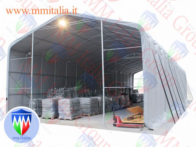 Tendoni, Tunnel per uso deposito in acciaio telo in pvc Ignifugo - Foto 3