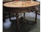 RARO TAVOLO ANTIQUARIATO BIEDERMEIER INTARSIATO IN LEGNI DI NOCE EBANO ULIVO