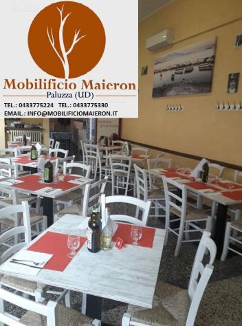 Set Tavoli e Sedie Per Ristoranti Pizzerie Pub In Stile Shabby Chic cod113 Nuovi - Foto 5