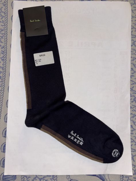 CALZE NUOVE DA UOMO FIRMATE ORIGINALI PAUL SMITH,MADE IN ITALY