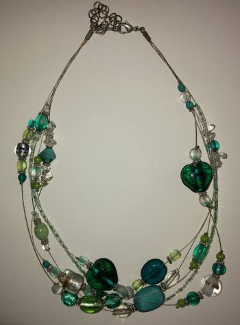 COLLANA MULTIFILO PERLE VERDI - Foto 2
