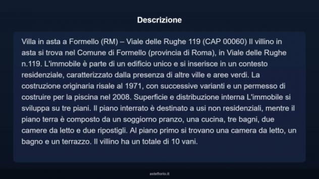 Immobile in asta di 300 m² con più di 5 locali e box auto in vendita a Formello - Foto 5