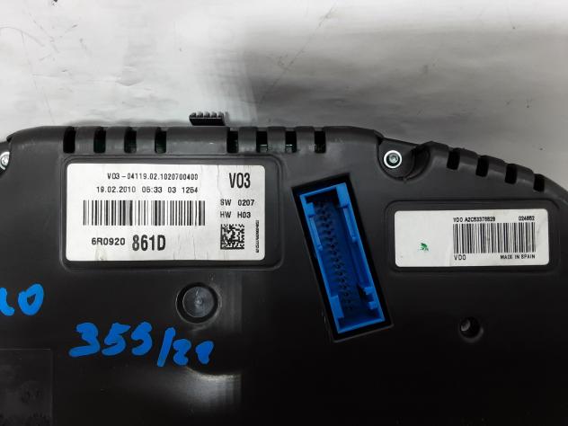 QUADRO STRUMENTI VOLKSWAGEN Polo 5° Serie 6R0920861D (0917) - Foto 5