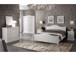 ARREDO CAMERA SHABBY LEGNO - LETTO MATRIMONIALE ARMADIO COMO' 2 COMODINI LACCATO