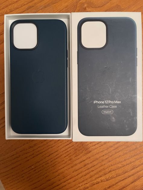 Custodia Iphone in pelle con MagSafe blu scuro - Foto 2