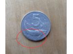 5 LIRE DEL 1953 CON DIFETTO DI CONIO - REPUBBLICA ITALIANA -