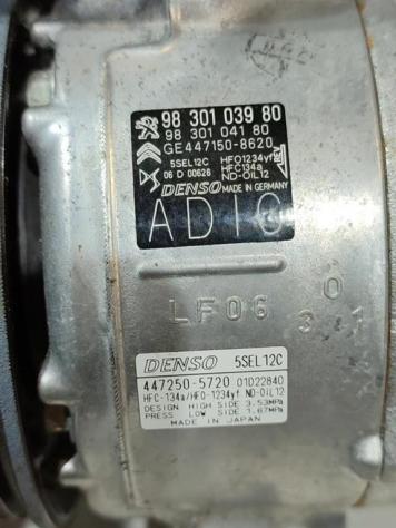 COMPRESSORE A/C PEUGEOT 3008 Serie 9830103980 447250-5720 YH01 diesel 1499 (1623) - Foto 4