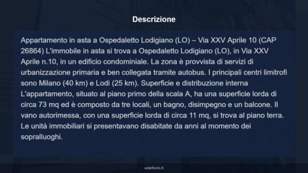 Immobile in asta di 73 m², box auto in vendita a Ospedaletto Lodigiano - Foto 14