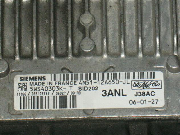 5WS40303K-T ECU FORD FOCUS 1.8 TDCI 5WS40303K-T 4M51-12A650-JL 3ANL SID202 - Foto 2