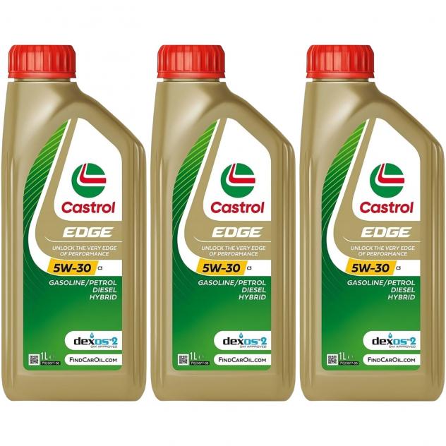 3 Litri Olio Motore Castrol EDGE C3 15530E 5W-30 Tecnologia Fluid TITANIUM