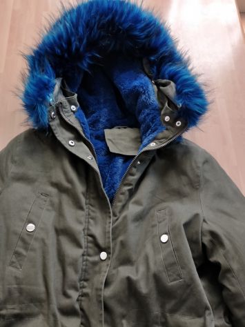 Giubbino con interno pelo blu morbido TG L