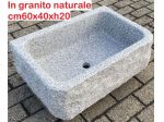 Lavello lavandino per cucina in pietra granito grigio 60 cm