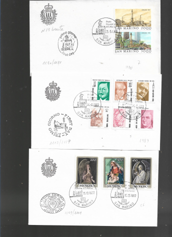 1964/1995 SAN MARINO N 80 FRANCOBOLLI USATI SU 28 BUSTE FDC - Foto 5
