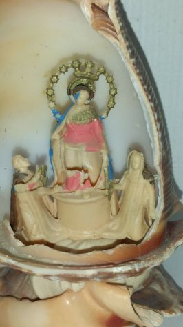 ARTE SACRA - MODONNA DI POMPEI IN CONCHIGLIA EPOCA ANNI 50 - Foto 2